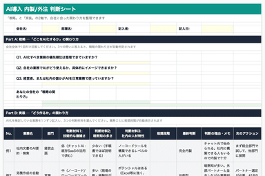 AI導入 内製/外注 判断シートのプレビュー